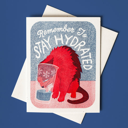 Bromstad Printing Co. - Stay Hydrated - Risograph Greeting Card