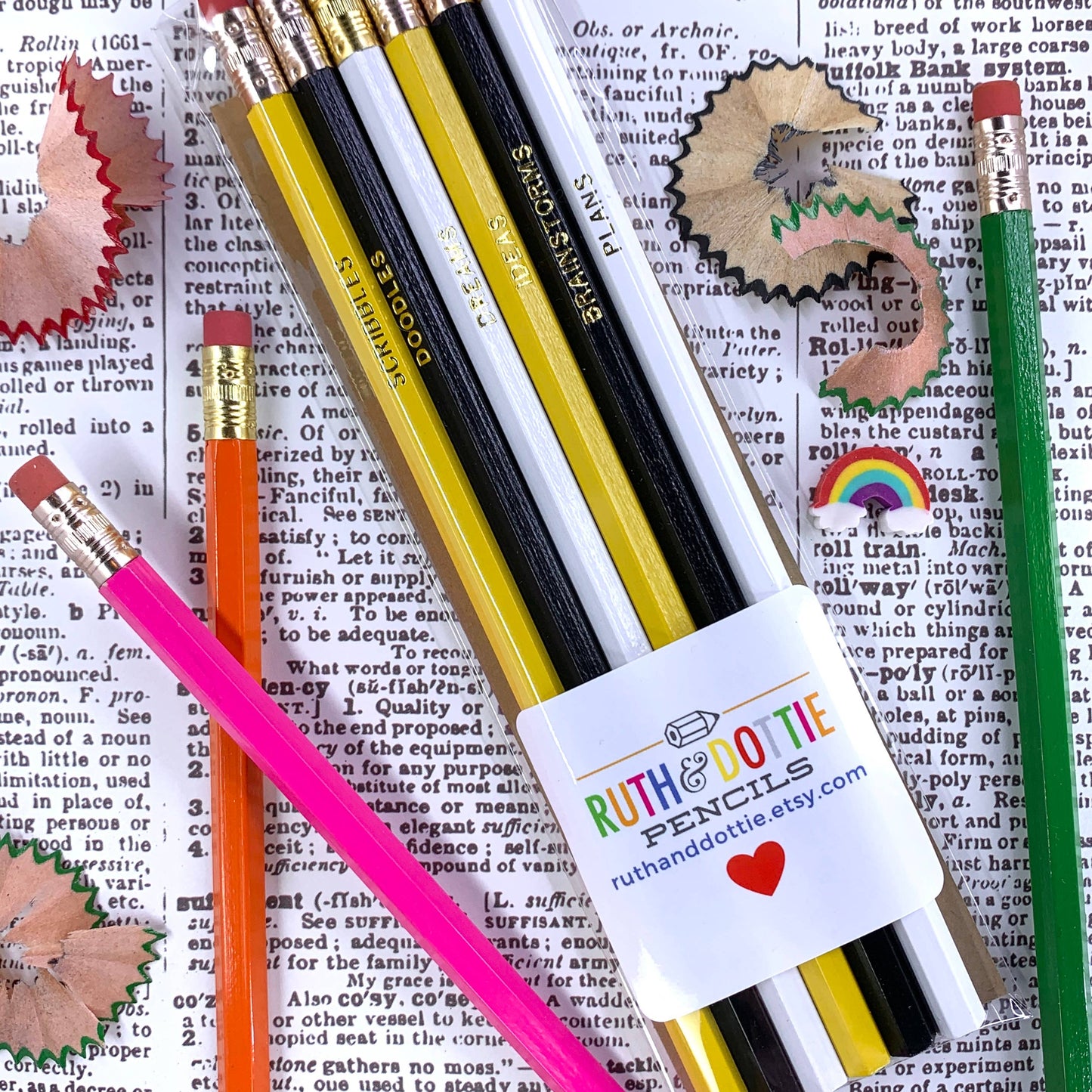 Rainbows and unicorns pencils, set of 6