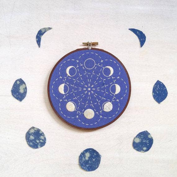 cozyblue handmade - lunar blossom embroidery kit