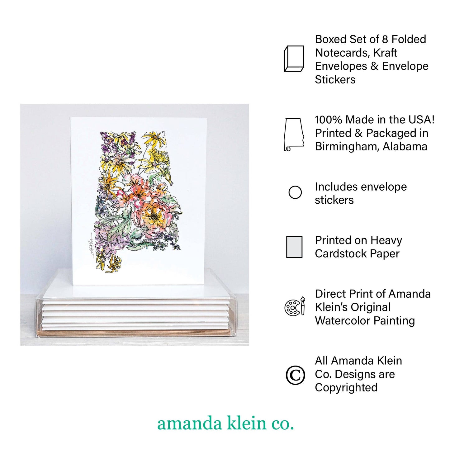 Amanda Klein Co. - Snowflake Notecard Stationery Set 