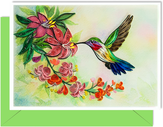 Wonder Paper Art - Hummingbird Quilling Card