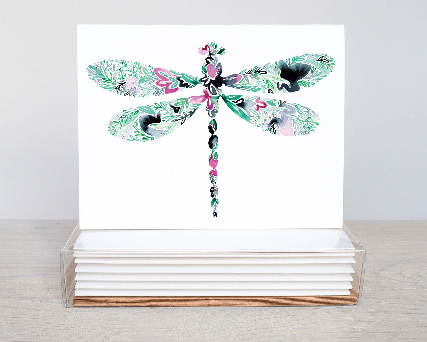 Amanda Klein Co. - Dragonfly Floral Note Card Stationery Set