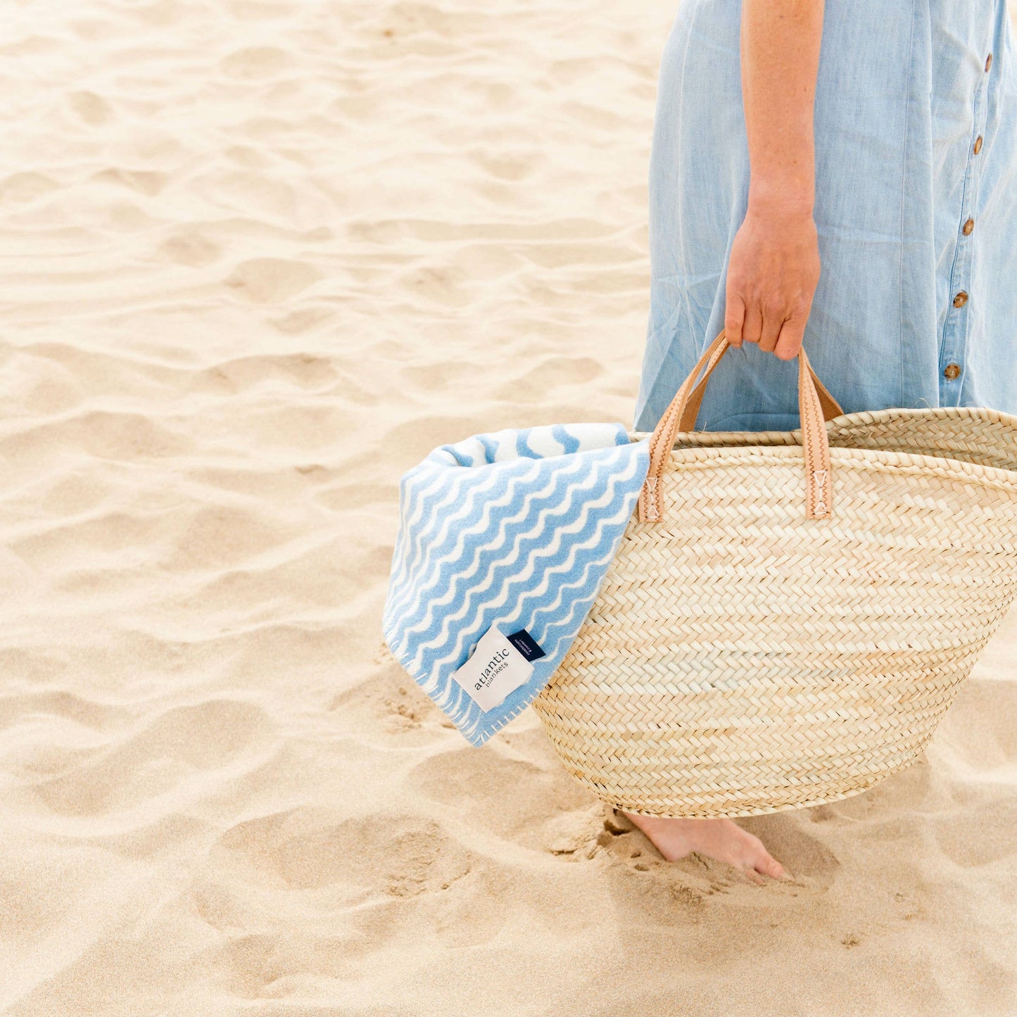 Atlantic Blankets - Powder Blue Swell Recycled Cotton Blanket