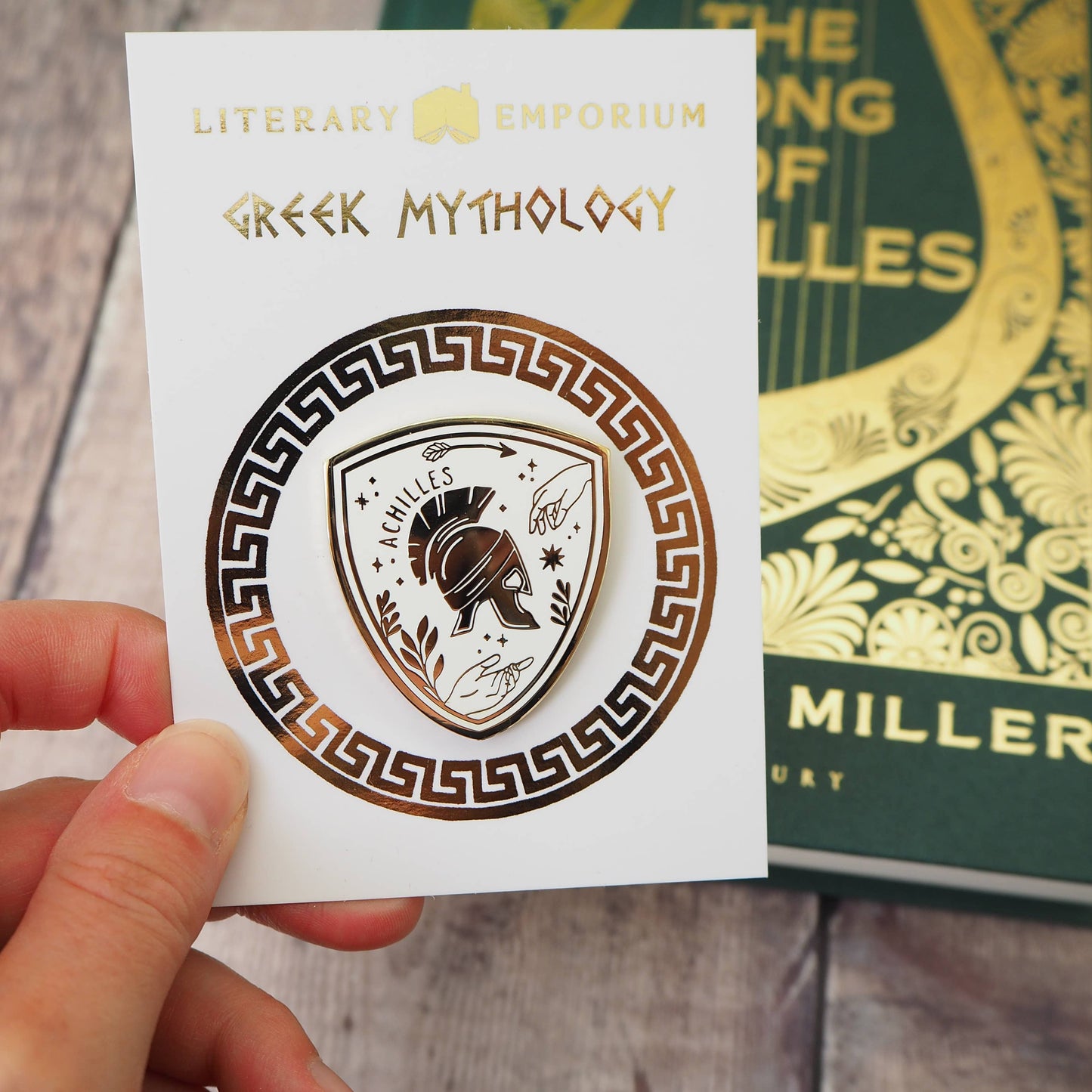 Achilles Enamel Gold Pin Badge - Greek Mythology Collection