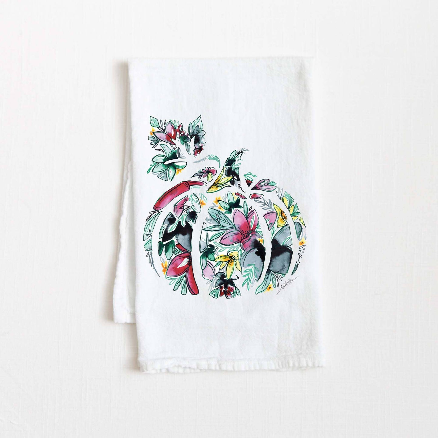 Amanda Klein Co. - Fall Pumpkin Flour Sack Tea Towel