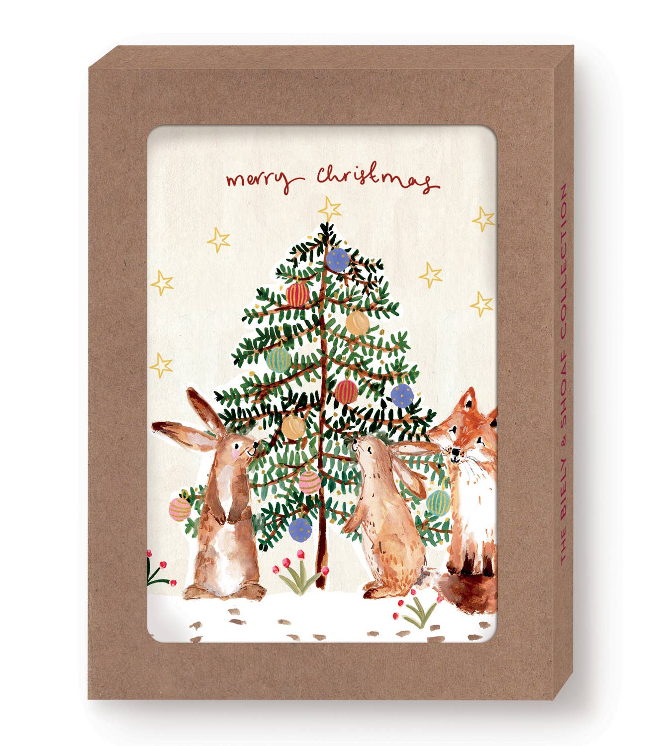 Biely & Shoaf - Bunnies & Fox Christmas Tree Boxed Holiday Cards - Set of 10