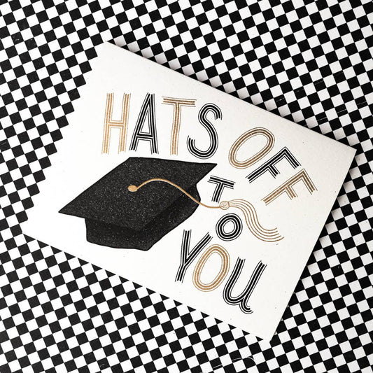 Bromstad Printing Co. - Hats Off To You - Risograph Graduation Card