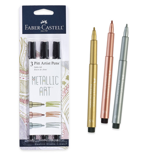 Faber-Castell - Pitt Artist Pen, Metallic Art - Set of 3