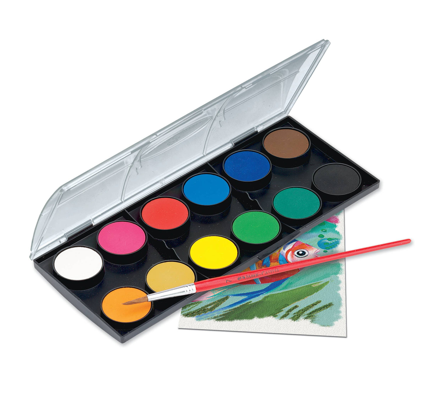 Faber-Castell - Watercolor Paint Pan Set - 12 Highly Pigmented Colors