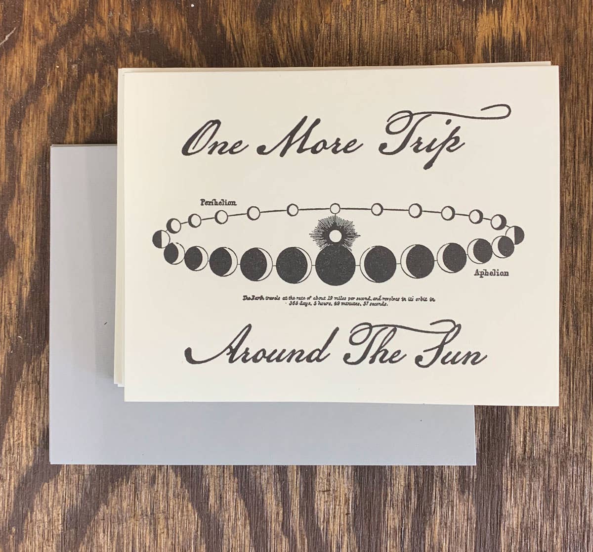 Reflex Letterpress - Trip Around The Sun A2 Letterpress Greeting Card