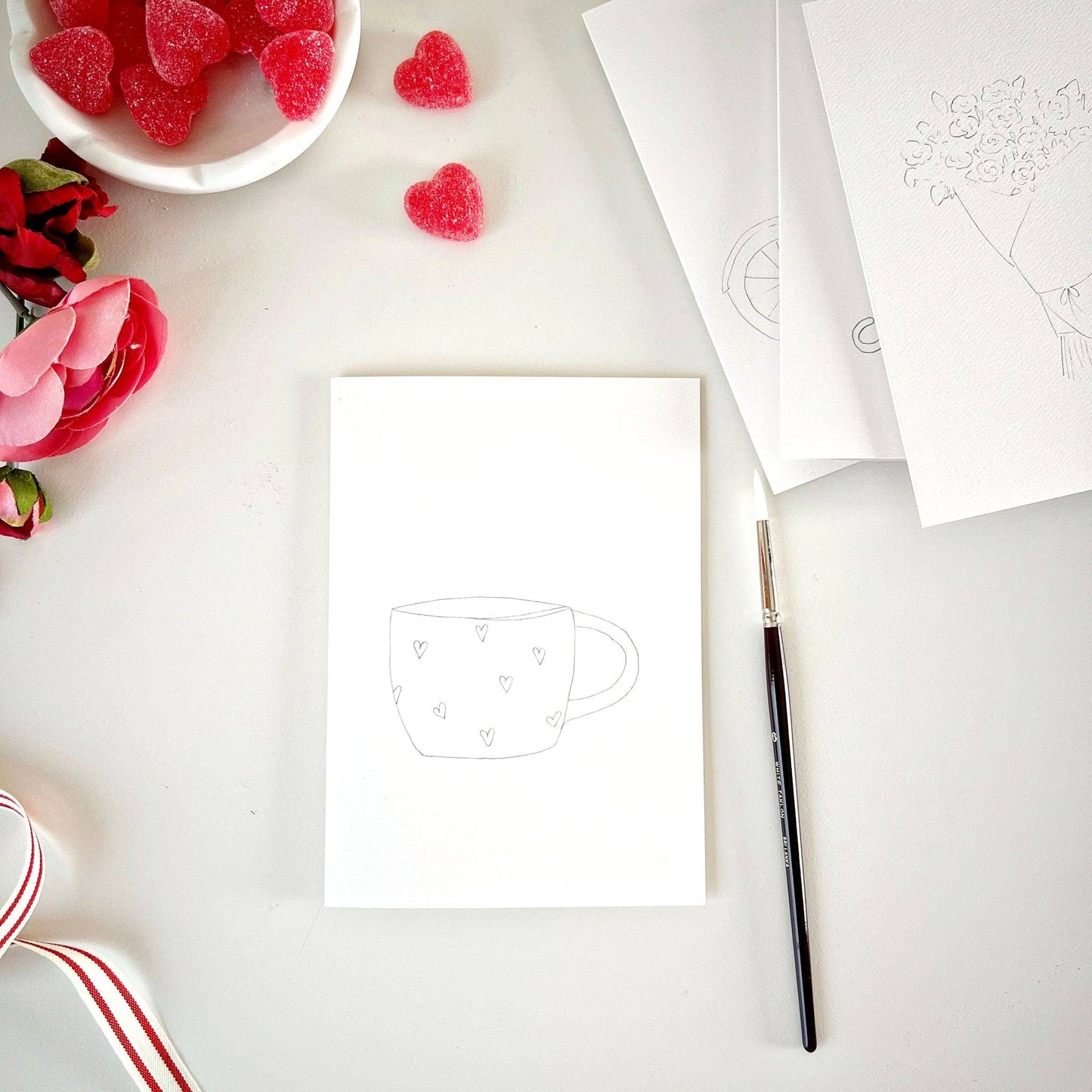 emily lex studio - Love sweet love paintable notecard