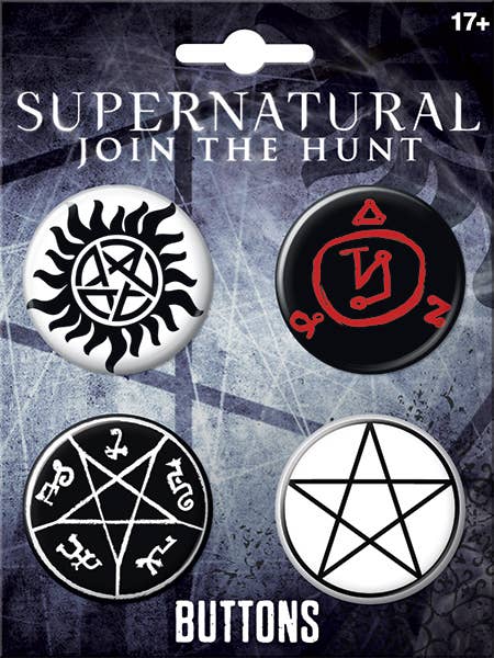 Ata-Boy - Supernatural Runes BT Set 1 Carded 4 Button Set