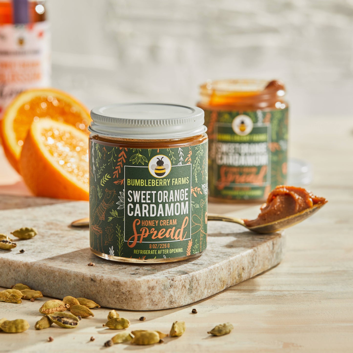 Bumbleberry Farms - NEW! Sweet Orange Cardamom Honey Cream Spread