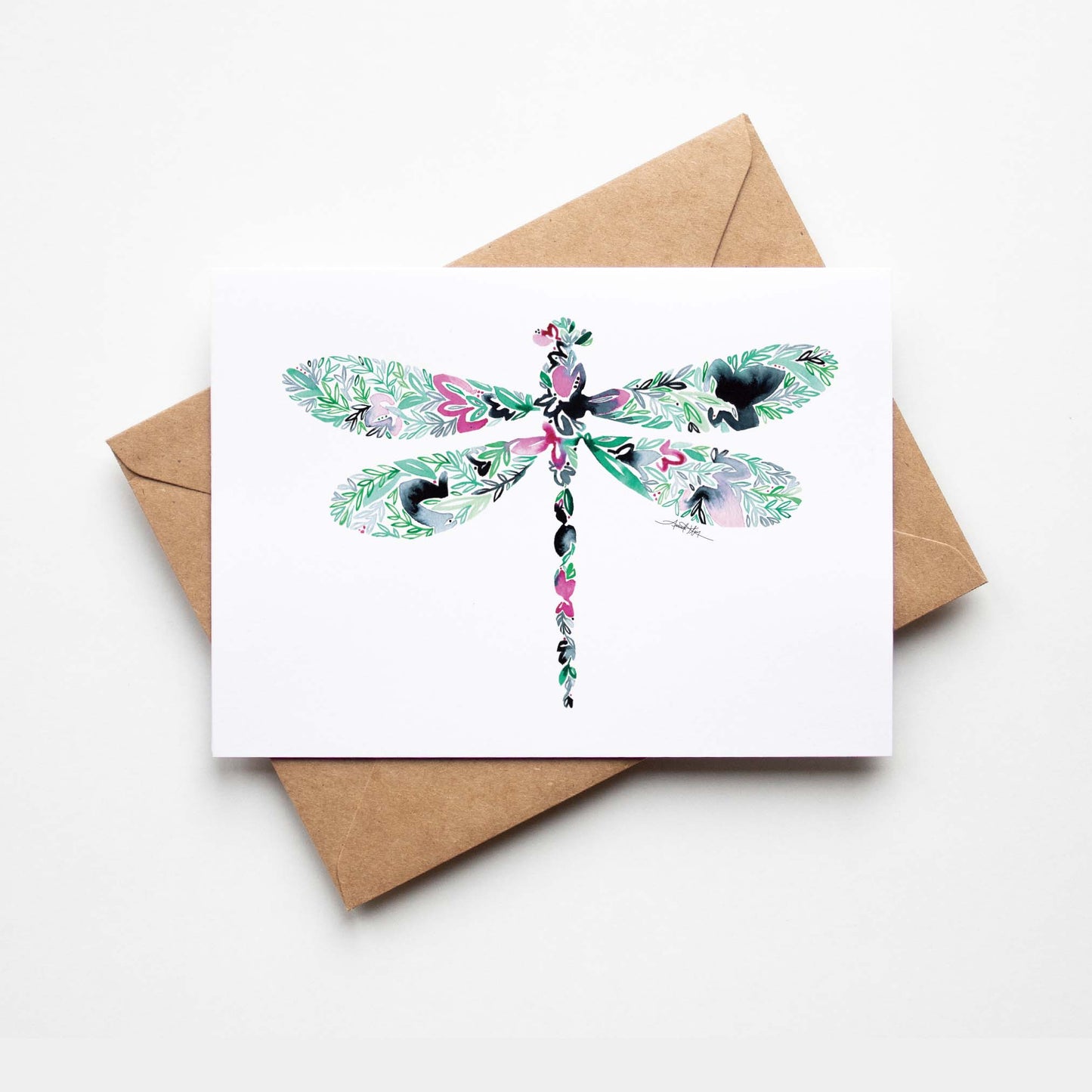 Amanda Klein Co. - Dragonfly Floral Note Card Stationery Set