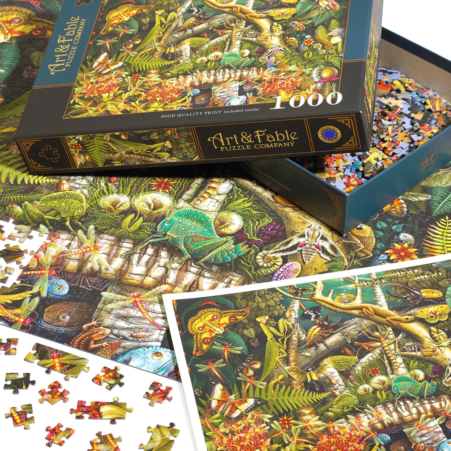 Art & Fable Puzzle Company, LLC - Mantis Mundi, 1000-pc Velvet-Touch Puzzle