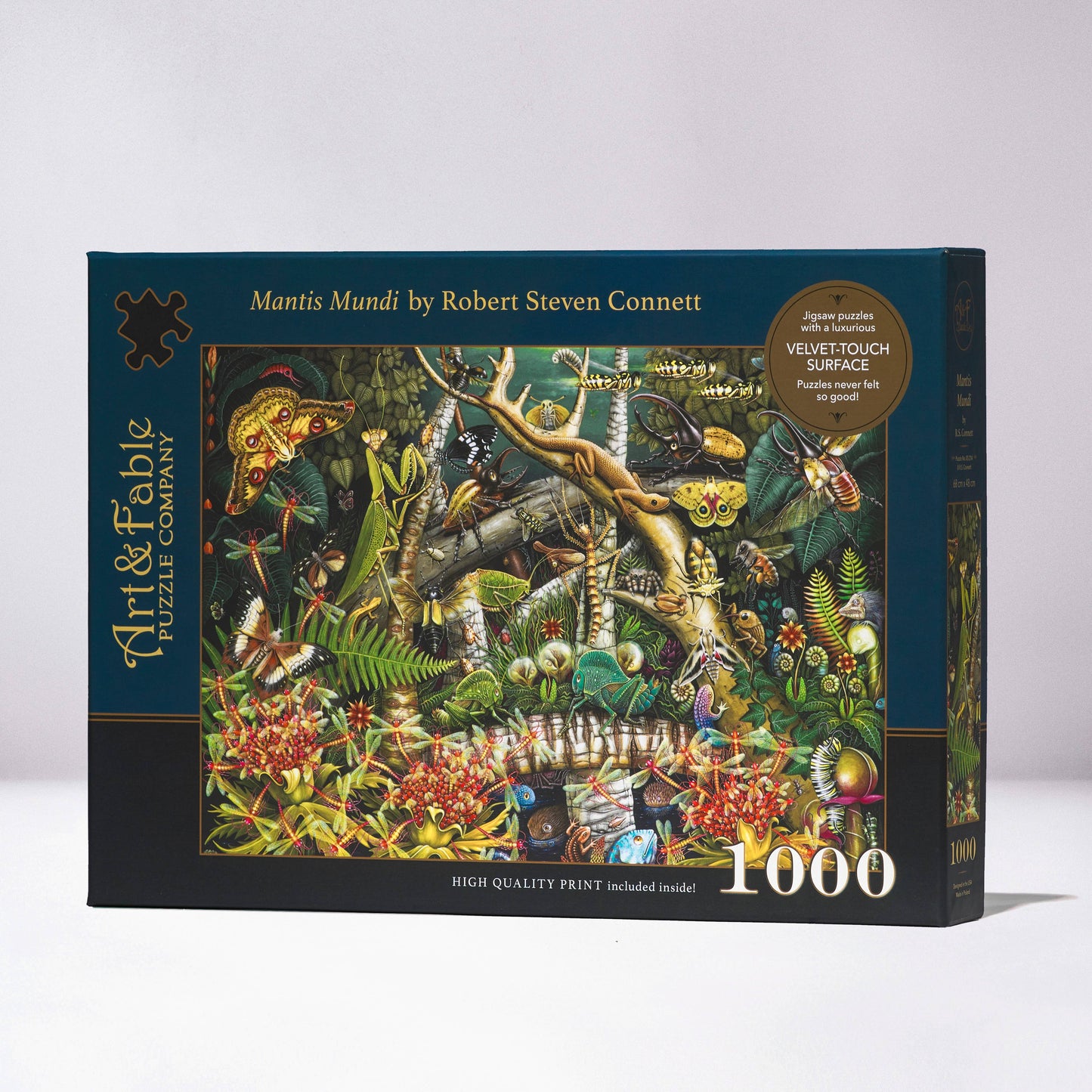 Art & Fable Puzzle Company, LLC - Mantis Mundi, 1000-pc Velvet-Touch Puzzle