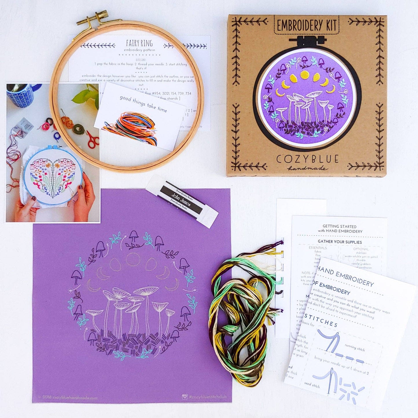 cozyblue handmade - full heart embroidery kit