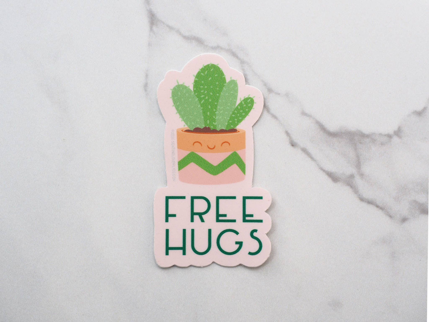 Sentinel Supply - Not a Hugger Cute Cactus Sticker, Funny House Plant Decals