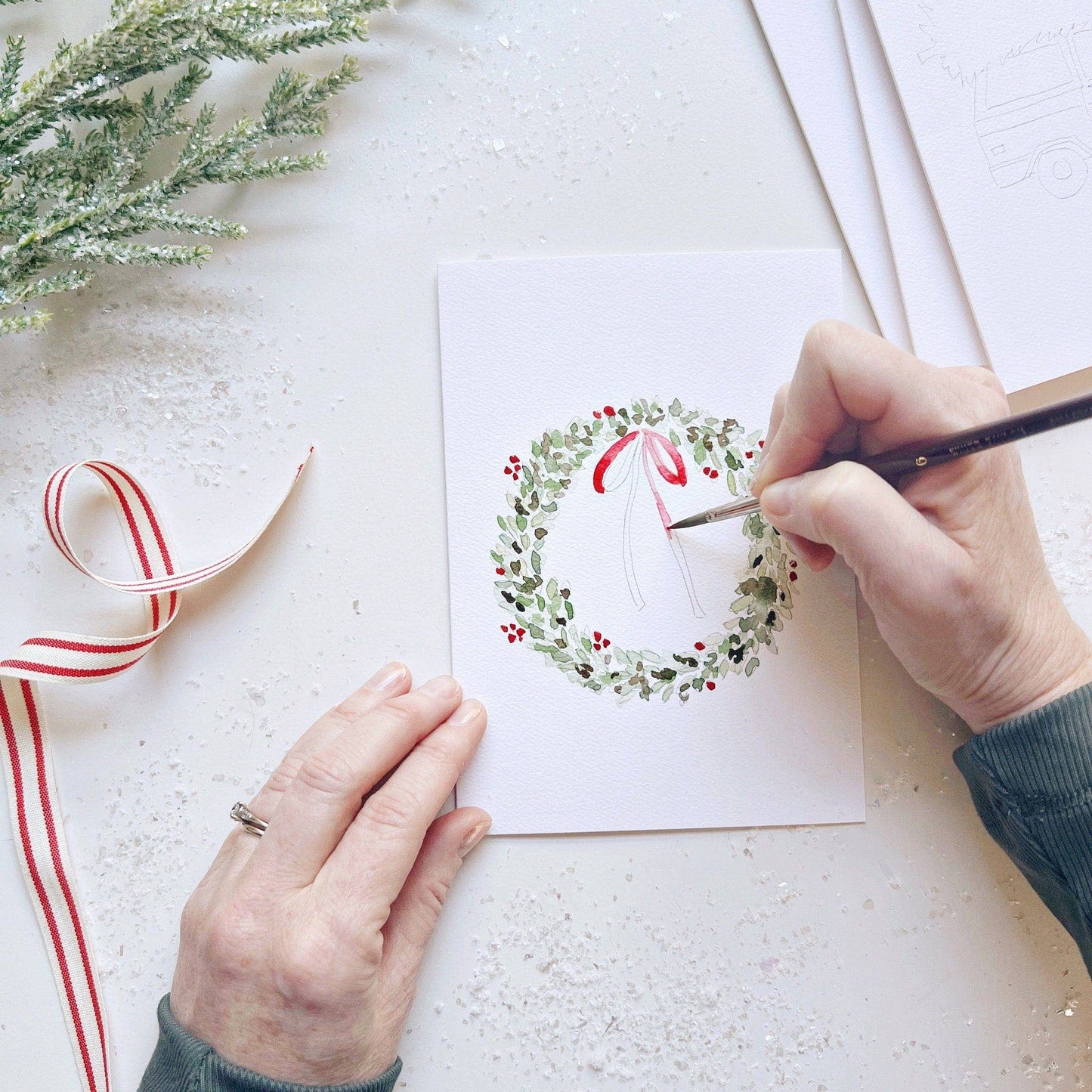 emily lex studio - Christmas cheer paintable notecard