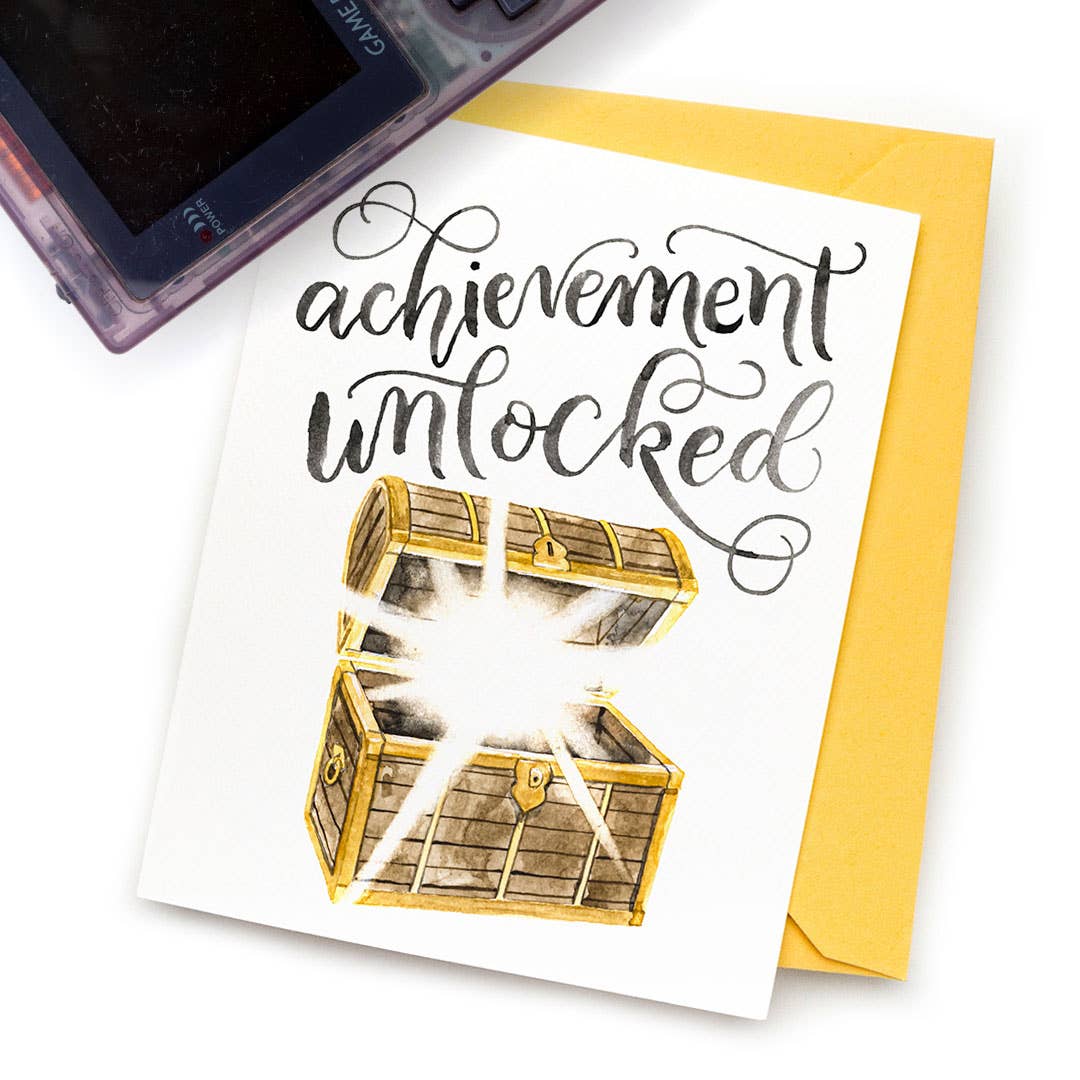 CharmCat - Achievement Unlocked Card — Nerdy Congratulations Card