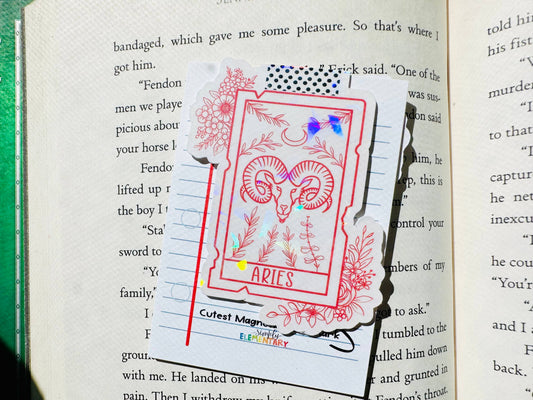 Aries - Zodiac  - Magnetic Bookmark  3.0 x 2.0