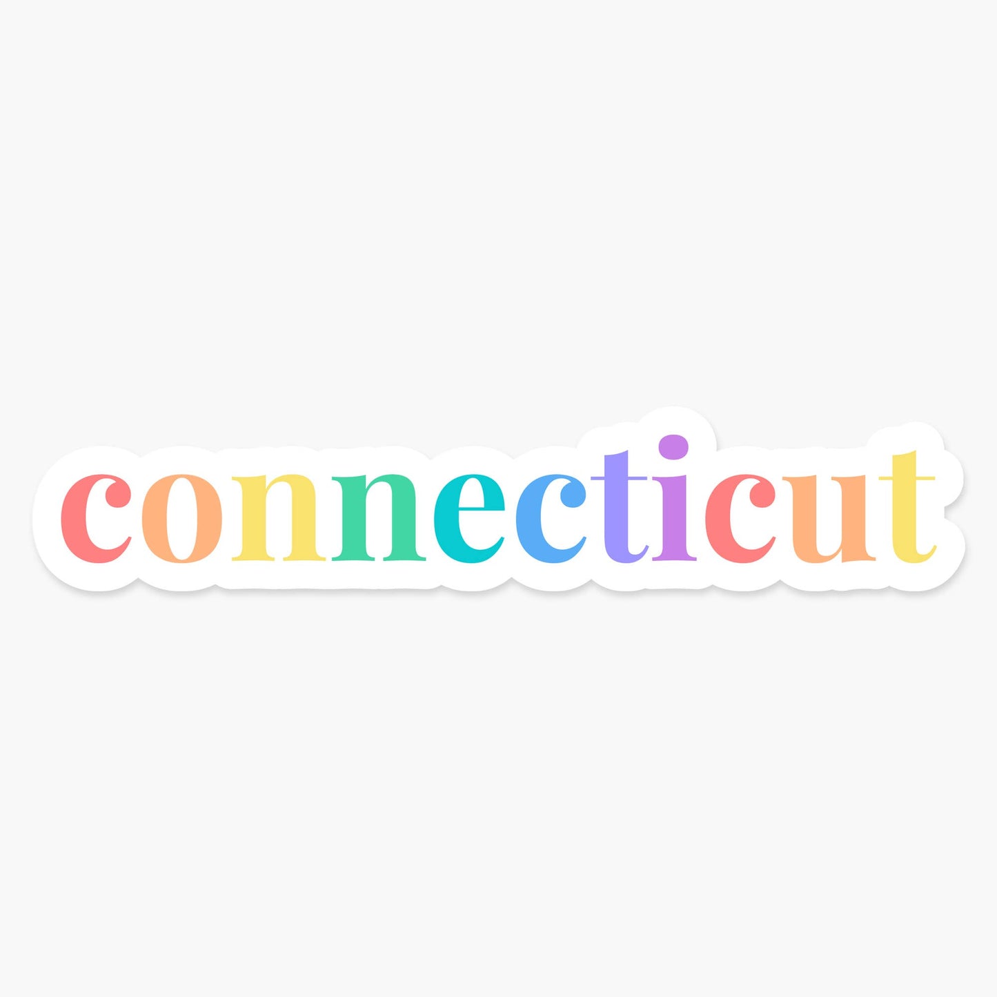 Connecticut US State 4.3 x 1 in - Everyday Sticker