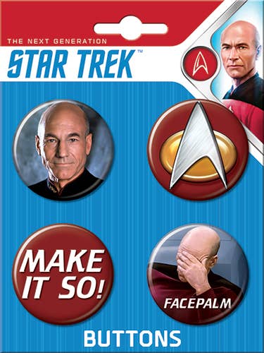 Ata-Boy - Star Trek Next Gen BT4 Carded 4 Button Set