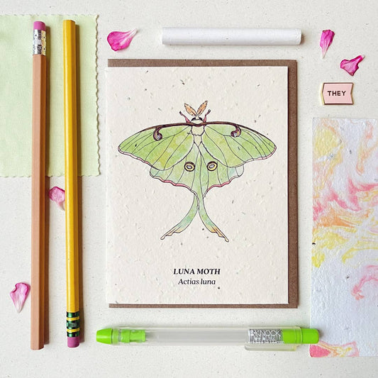 Small Victories - Luna Moth Plantable Wildflower Seed Card