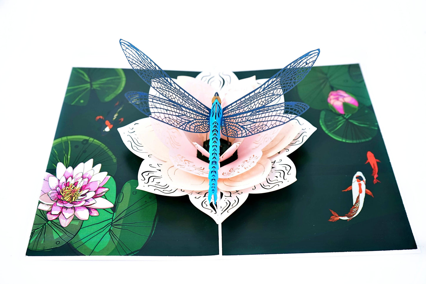 Wonder Paper Art - Water Lilies And Dragonfly 3D Pop Up Card