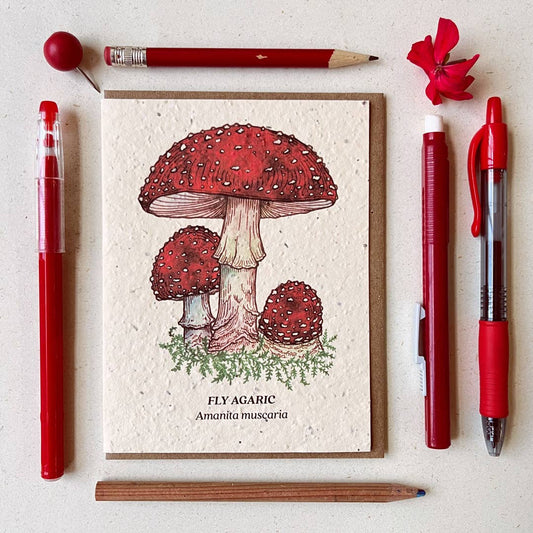 Small Victories - Fly Agaric Mushroom Plantable Wildflower Seed Card