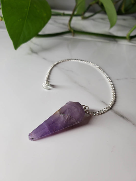 Three Witches Tea Shop - Authentic Amethyst Crystal Pendulum