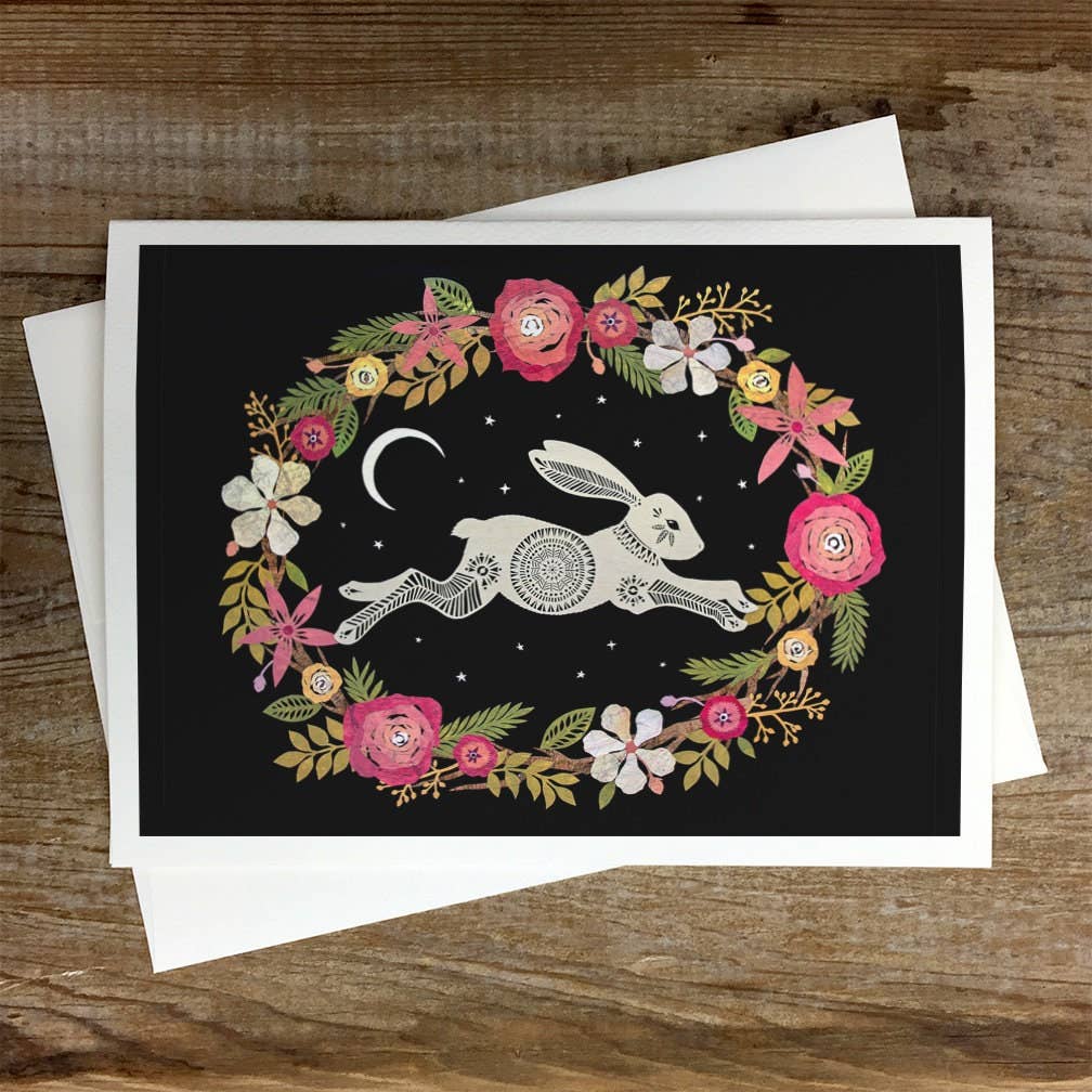 Rural Pearl: Cut Paper Art by Angie Pickman - Bounding Through The Sweetest Hour - Greeting Card