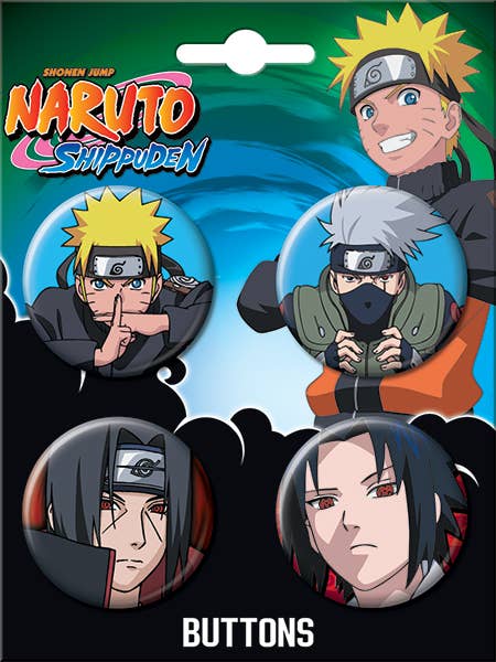 Ata-Boy - Naruto 4 Button Set Carded 4 Button Set