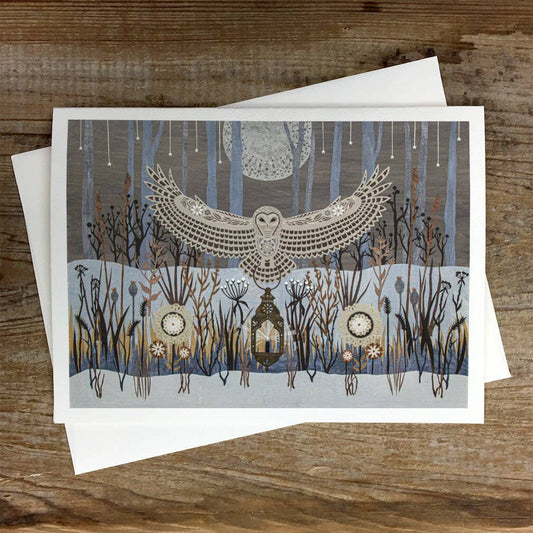 Rural Pearl: Cut Paper Art by Angie Pickman - Dissolved Into A Silent Night - Greeting Card