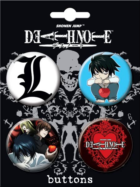 Ata-Boy - Deathnote 4 Button Set Carded 4 Button Set